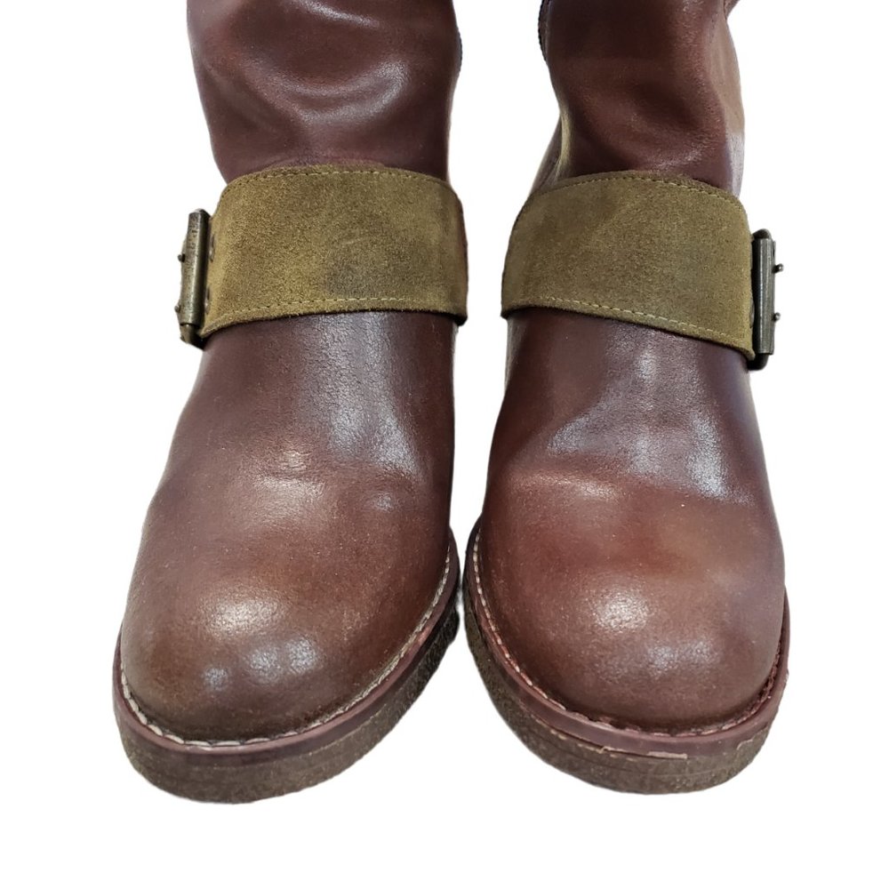 Bos & Co ‘Jan Faal’ Portugal Tall Heel Rustic Leather Brown Boots 41 - Picture 8 of 14